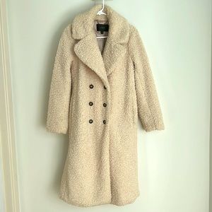 J. Crew Cream Sherpa Fur Coat